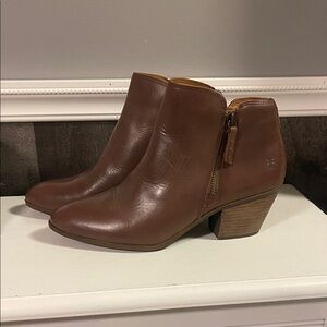 Fryer Brown Leather Ankle Boots